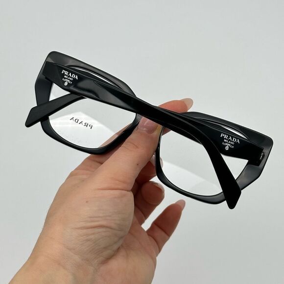 PRADA Eyeglasses PR18WV 1AB101 Black/Demo Lens Women NEW - Picture 8 of 10